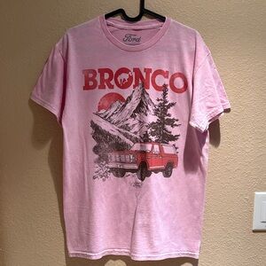 🧨 2/$15 - Ford Bronco Pink T-Shirt with Mountain Design